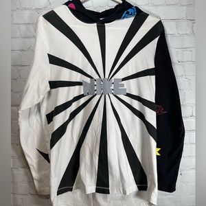 Nike Mens Long Sleeve Vintage Logo Hoodie Shirt White